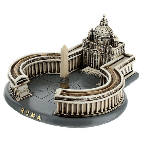 Architektur-Miniatur, Petersbasilika in Rom, Resin, koloriert, 10x20x20 cm 3