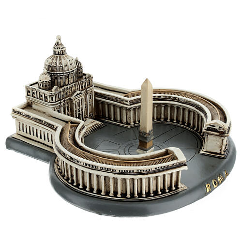 Architektur-Miniatur, Petersbasilika in Rom, Resin, koloriert, 10x20x20 cm 4