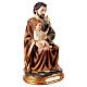 Statuette Saint Joseph assis avec Enfant Jésus lys résine colorée 20 cm s4