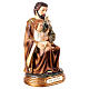 Painted resin statue, St Joseph sitting with Jesus Child, 6 in s3