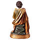San Giuseppe resina statuina 15 cm seduto Gesù bambino in braccio giglio s4