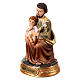 Saint Joseph assis statuette 10 cm résine colorée avec Enfant Jésus s2