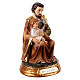 Saint Joseph assis statuette 10 cm résine colorée avec Enfant Jésus s3