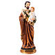 St Joseph with Infant Jesus and lily, painted resin statue of 12 in s1