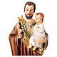 Heiliger Josef, stehend, mit Jesuskind und Lilie, aus farbig gefassten Resin, 25 cm s2