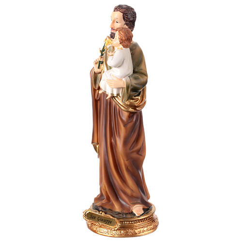 San José con Niño y lirio estatua 25 cm resina coloreada 3