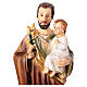 Saint Joseph with Child and lily figurine 25 cm colored resin s2