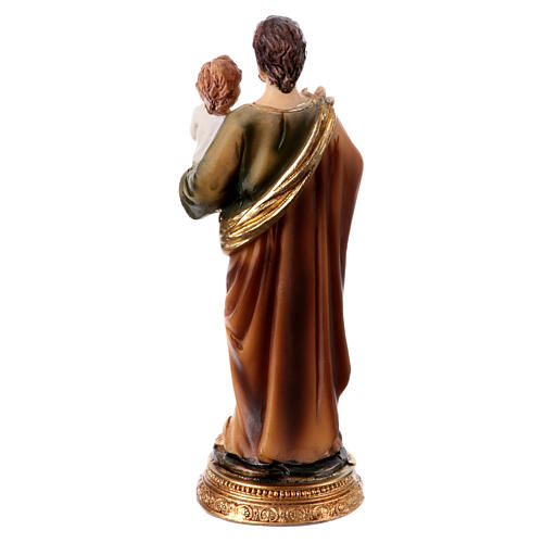 Estatua San José y Niño Jesús lirio resina 10 cm 4