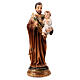 Statuina San Giuseppe e Gesù Bambino giglio resina 10 cm s1