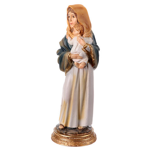 Maria mit dem Jesuskind im Arm, Heiligenfigur, aus farbig gefassten Resin, 10 cm 2