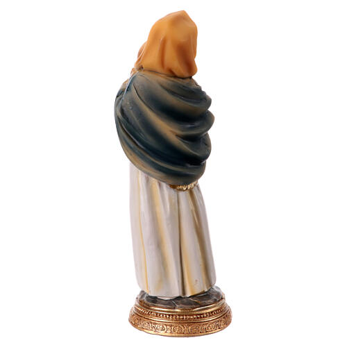 Estatua Virgen con Niño Jesús en brazos 10 cm resina 4