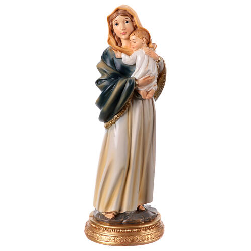 Madonna stojąca ze śpiącym Dzieciątkiem Jezus, figurka żywiczna, 20 cm 1