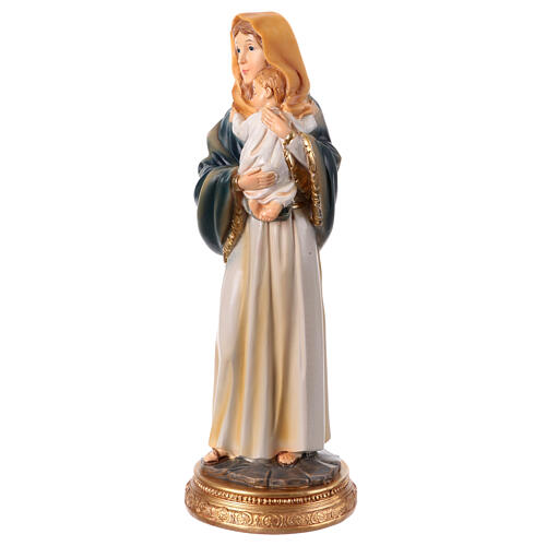 Madonna stojąca ze śpiącym Dzieciątkiem Jezus, figurka żywiczna, 20 cm 3