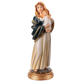 Estatueta resina Nossa Senhora de pé com Menino Jesus adormecido 20 cm