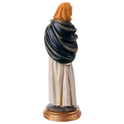 Statua 30 cm Madonna con bambino che riposa resina colorata 5