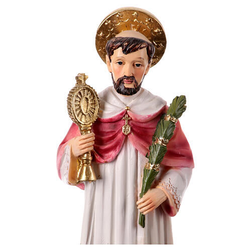 Saint Raymond figurine 20 cm hand painted in resin with golden base 2