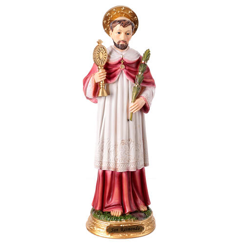 St Raymond statue 30 cm hand-colored resin 1