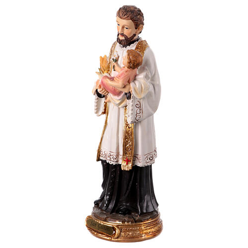 Heiliger Kajetan, Heiligenfigur, aus farbig gefassten Resin, 20 cm 3