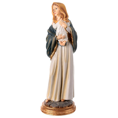 Estatua Virgen de pie con Niño durmiendo en brazos 40 cm resina 3