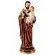 Statue Saint Joseph debout avec lys et Enfant Jésus 40 cm résine base dorée s1