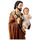 Statue Saint Joseph debout avec lys et Enfant Jésus 40 cm résine base dorée s2