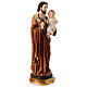 Statue Saint Joseph debout avec lys et Enfant Jésus 40 cm résine base dorée s5
