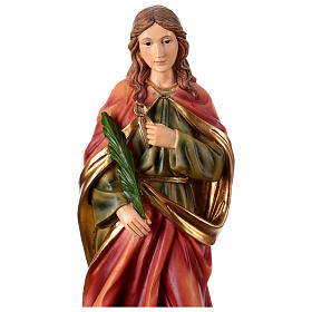 Heilige Agatha, Märtyrerin, Heiligenfigur, aus farbig gefassten Resin, 30 cm