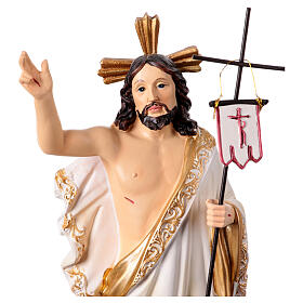 Christ Ressuscité statuette résine crèche pascale 20 cm peinte main