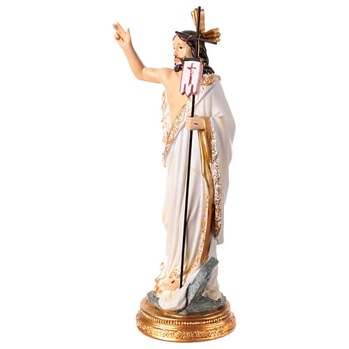 Christ Ressuscité statuette résine crèche pascale 20 cm peinte main 3