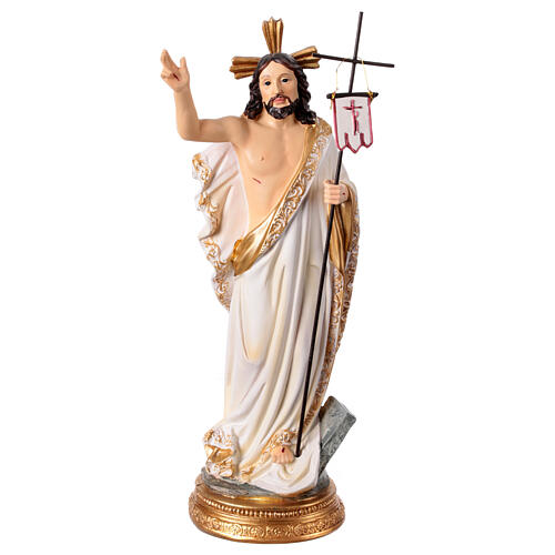 Cristo Risorto statuina resina presepe pasquale 20 cm dipinta a mano  1