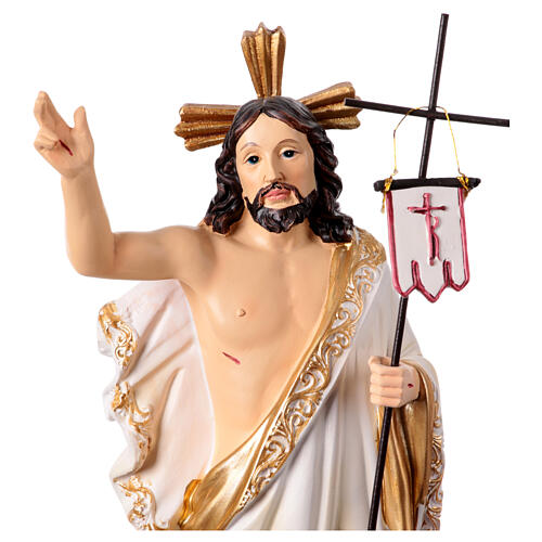 Cristo Risorto statuina resina presepe pasquale 20 cm dipinta a mano  2