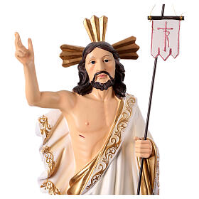 Christ Ressuscité crèche pascale 40 cm résine colorée peinte main