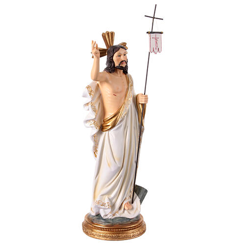 Cristo Risorto presepe pasquale 40 cm resina colorata dipinta a mano 4
