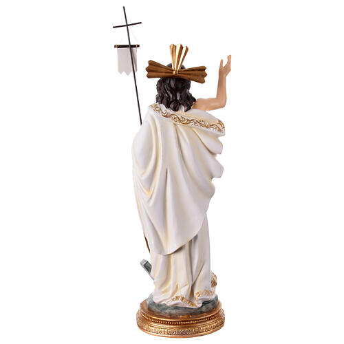 Cristo Risorto presepe pasquale 40 cm resina colorata dipinta a mano 5