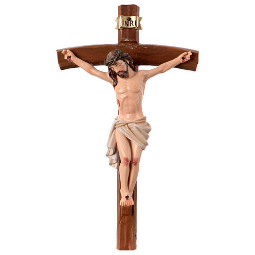 Christ crucifié crèche pascale 20 cm résine peinte main 1