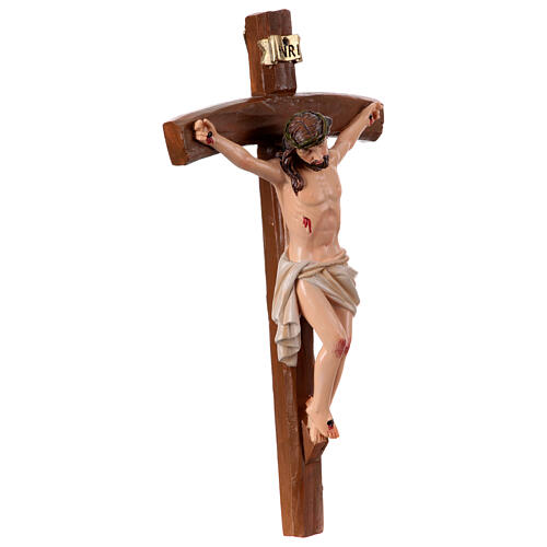 Christ crucifié crèche pascale 20 cm résine peinte main 3