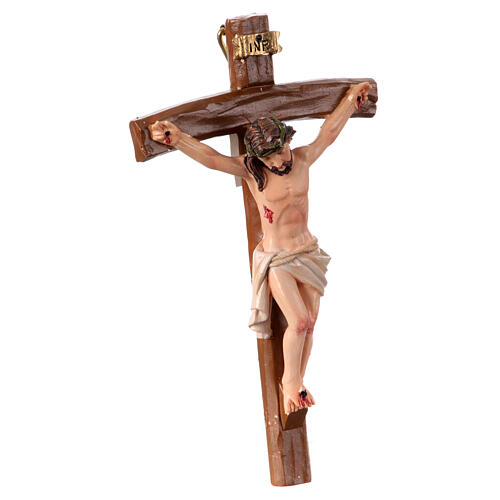 Christ sur la croix résine crèche pascale 12 cm peinte main 3