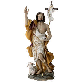 San Giovanni Battista in resina dipinta 20 cm