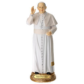 Statua Papa Francesco resina dipinta 20 cm