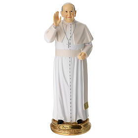 Statue Pape François résine colorée 30 cm