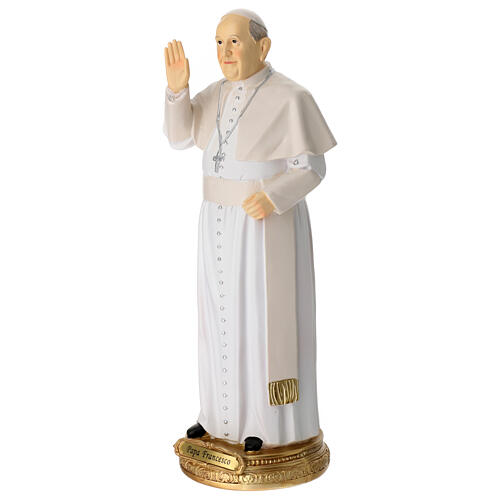 Statue Pape François résine colorée 30 cm 3