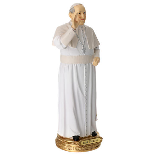 Statue Pape François résine colorée 30 cm 5