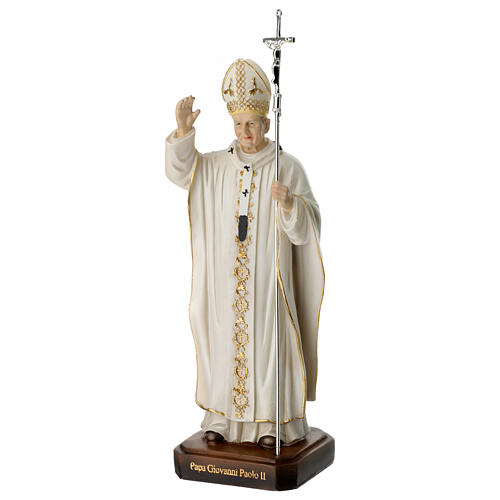 Saint John Paul II statue in colored resin 20 cm 3