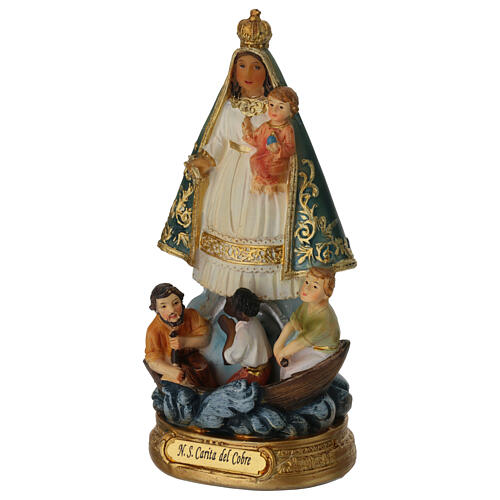 Our Lady of Charity del Cobre, painted resin statue, 5 in 3