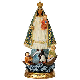 Statue of Virgin of Charity del Cobre, painted resin, 12 in