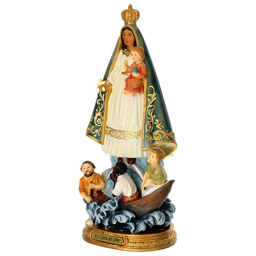 Statue of Virgin of Charity del Cobre, painted resin, 12 in 5