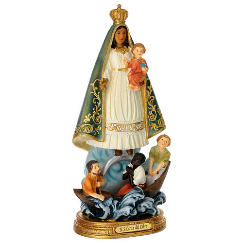 Estatua Nuestra Señora Caridad del Cobre resina pintada 30 cm 3