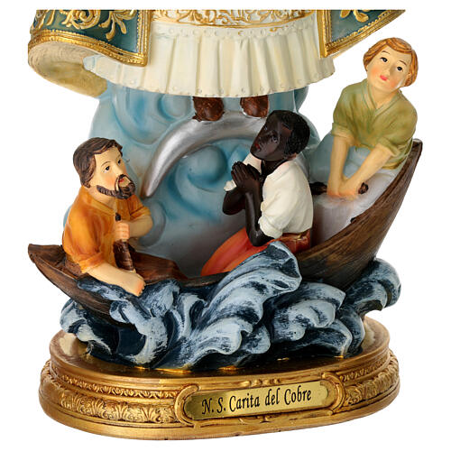 Estatua Nuestra Señora Caridad del Cobre resina pintada 30 cm 4