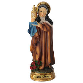 Saint Claire, painted resin statue, 5 in