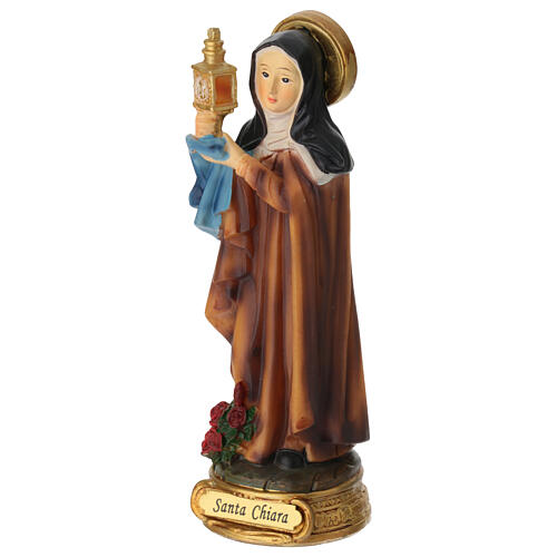 Saint Clare statue in painted resin 12 cm 3